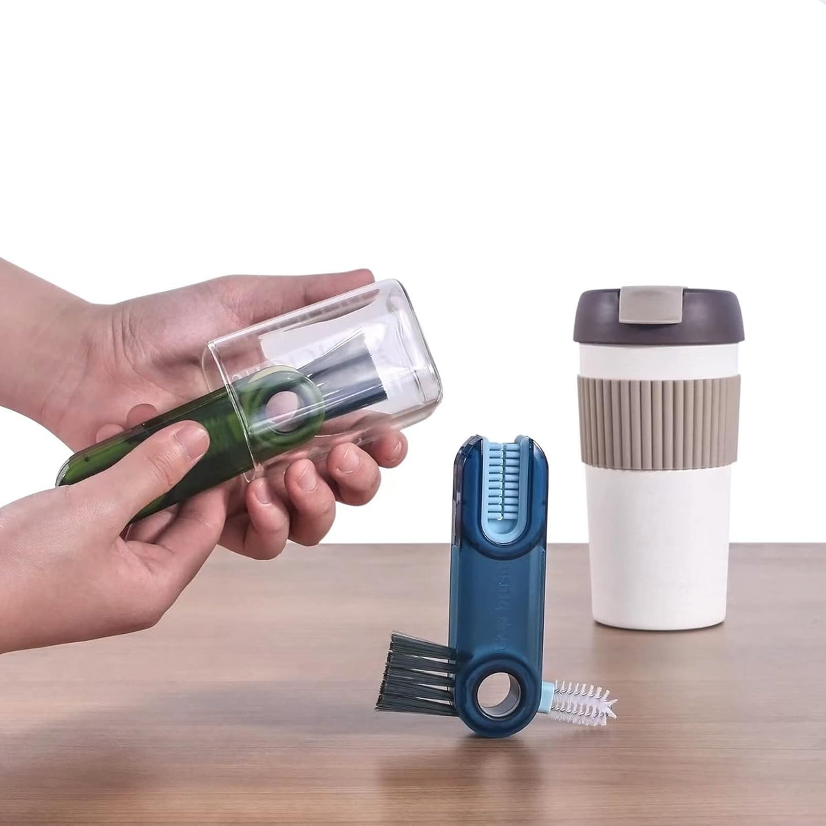 Cart In Mart 4 Piece 3 in 1 Bottle Tumbler Cup Lid Gap Cleaning Brush Set Multipurpose