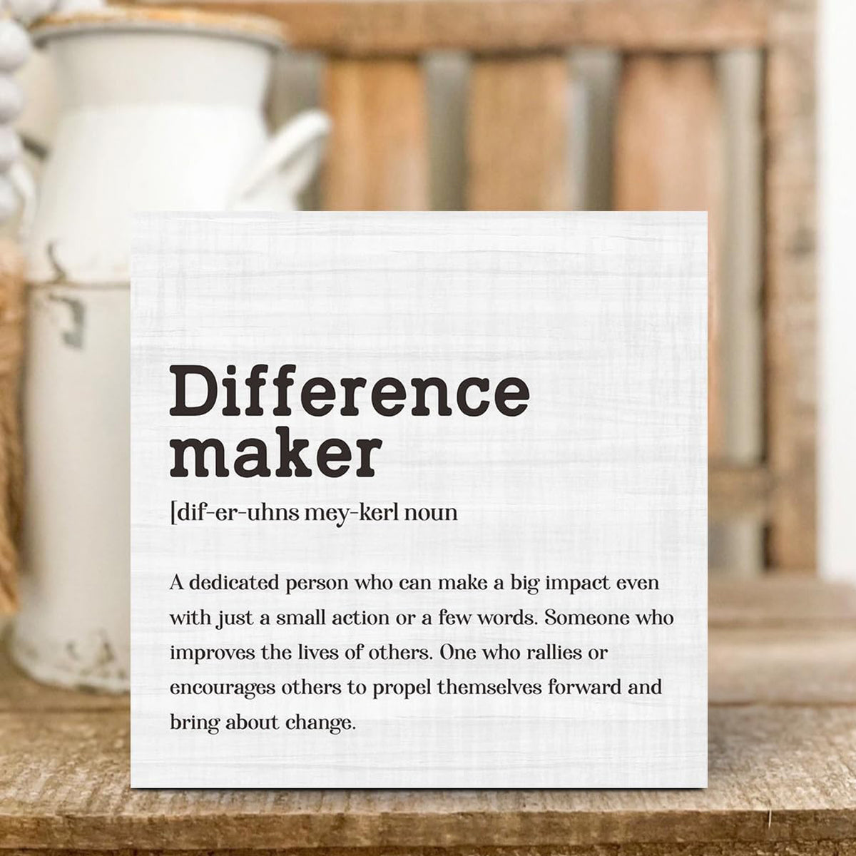 Cart In Mart Wooden Box Decorative Sign Gift For Men Woman Home Office- Difference Maker