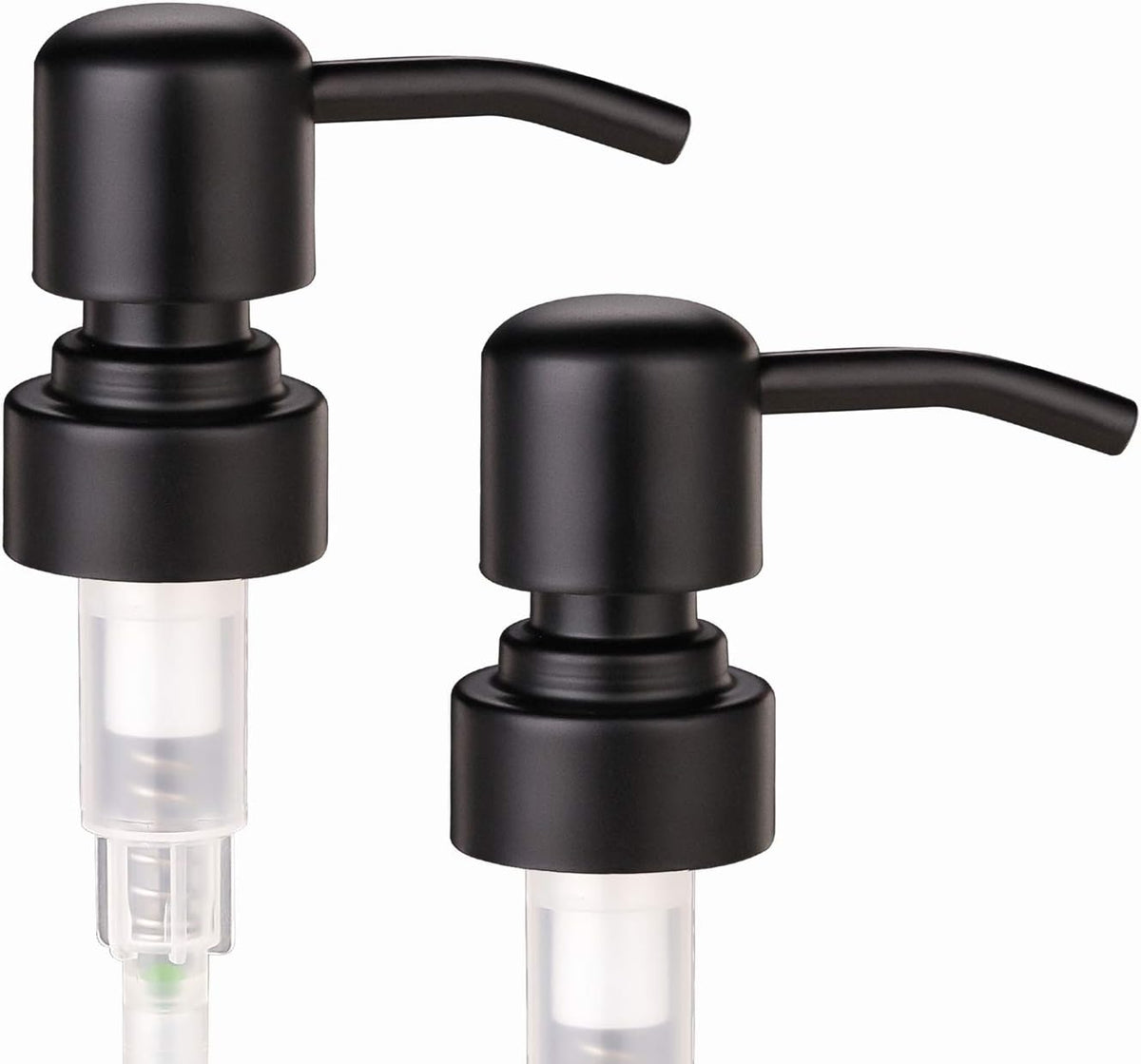 Cart In Mart 2 Pack Glass Soap Dispenser Amber Refillable Stainless Steel Pump & Labels