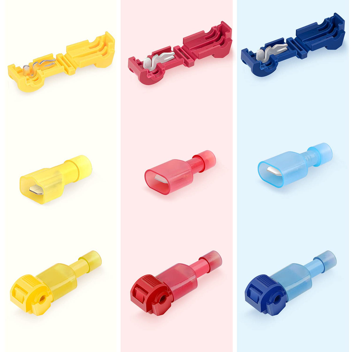 Cart In Mart 120 Piece (60 Pairs) Insulated Wire Splice Terminal T-Tap Off Connector Kit