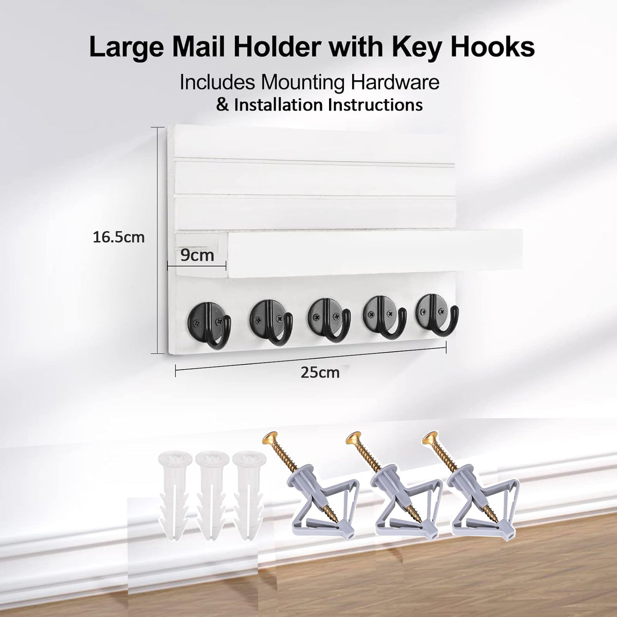 Cart In Mart Wall mounted Key holder with metal hooks