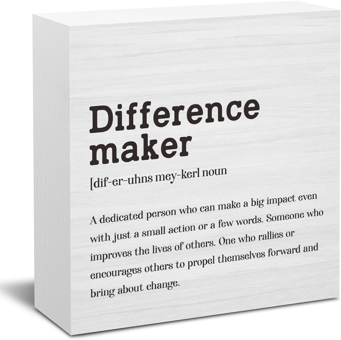 Cart In Mart Wooden Box Decorative Sign Gift For Men Woman Home Office- Difference Maker