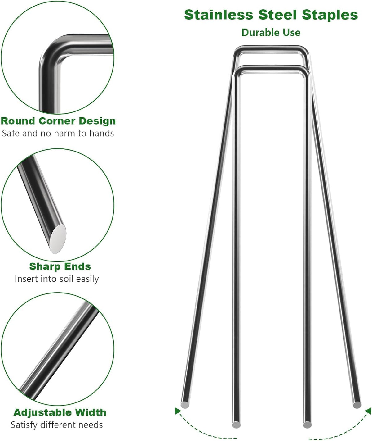 Cart In Mart 120-Pack Galvanized Landscape Staples Garden Stakes For Lawn Fence-15.2cm