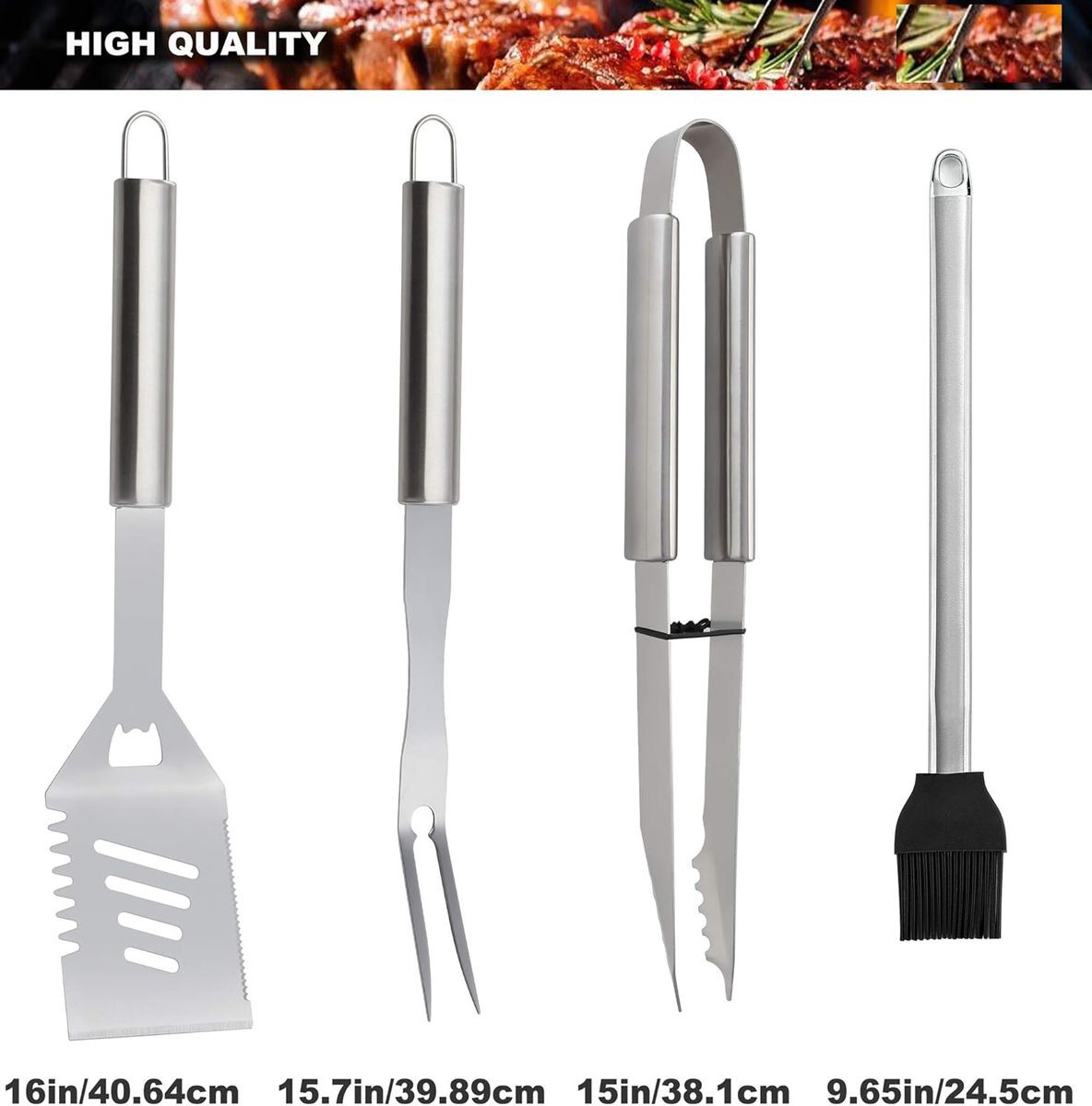 Cart In Mart Deluxe Braai Set With Aluminum Case BBQ Tool Grill Accessories-Gift For Men