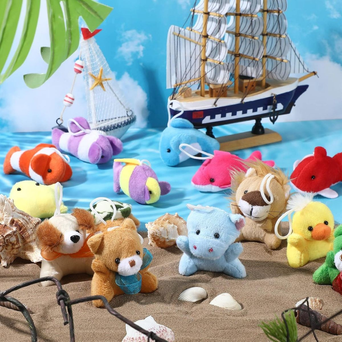 Cart In Mart Kids' Mini Animal Plush Toy Bulk Party Favor Stuffed Plushies - 24 Pack