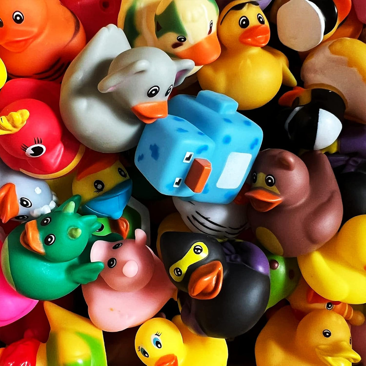 Cart In Mart 50 Pack Baby Bath Mini Duck Rubber Duckie Bathtub Toys With Mesh Bag