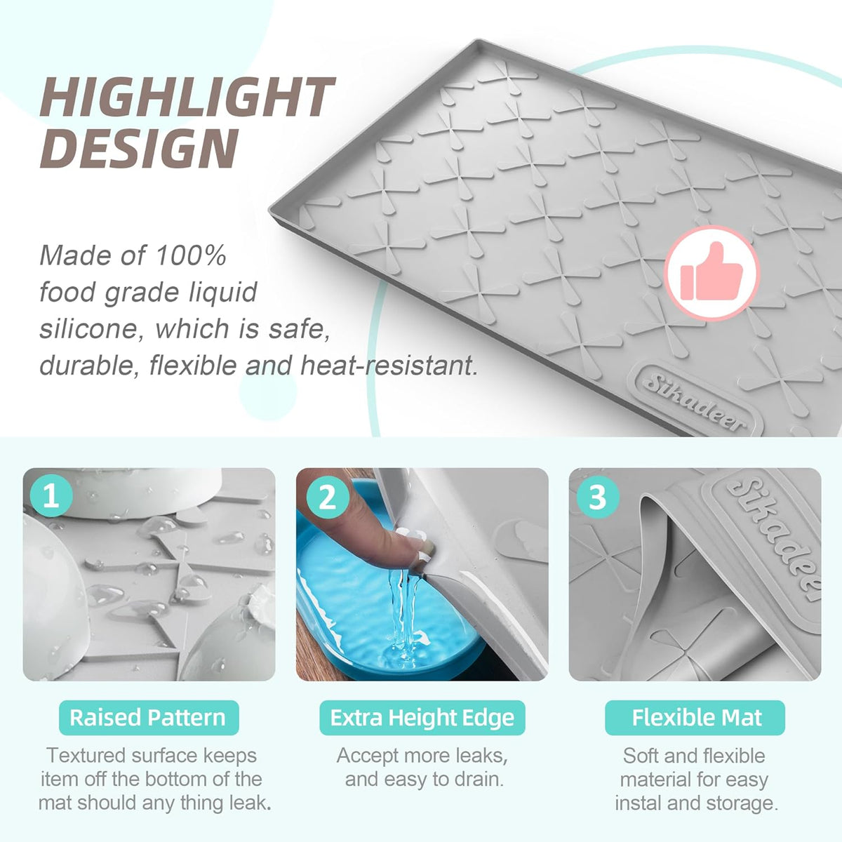 Cart In Mart Silicone Waterproof Under Sink Mat Drip Tray - 86x56cm - Cabinet Liner
