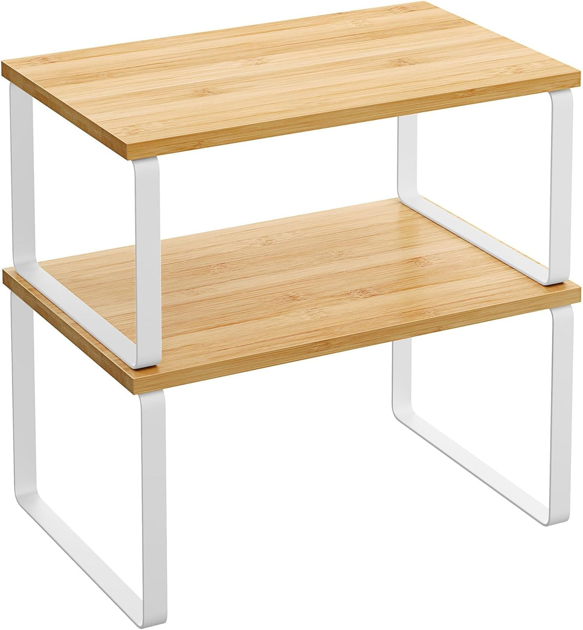 Cart In Mart 2 Pack Stackable Kitchen Cabinet Organiser Shelf Counter Storage - Multipurpose