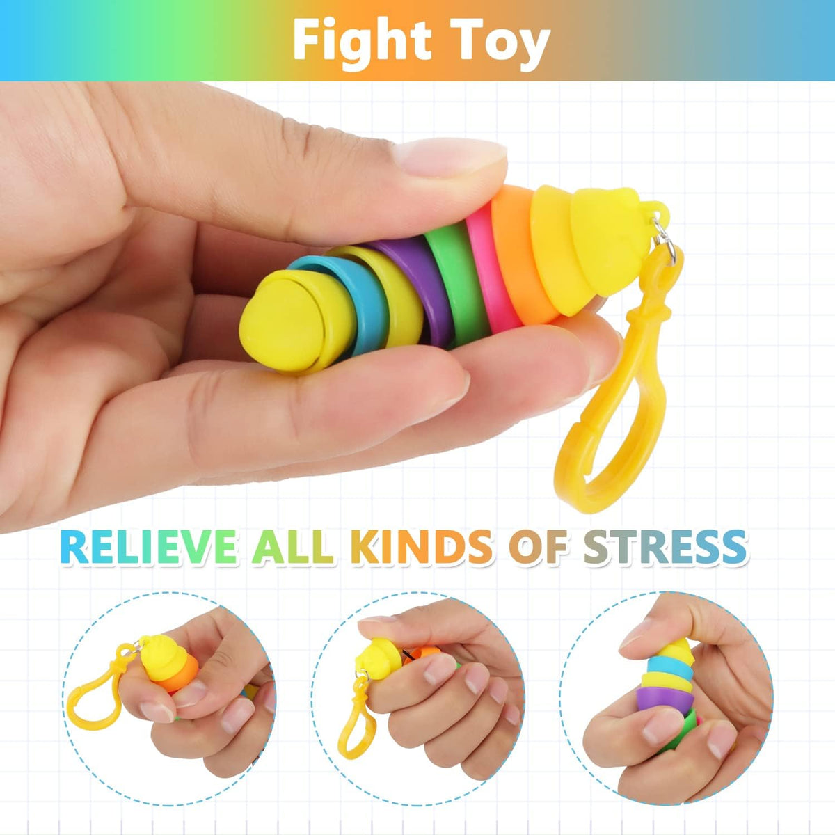 12-Piece Mini Fidget Toys Set | Anxiety Relief Slugs & Party Favors | Cart In Mart