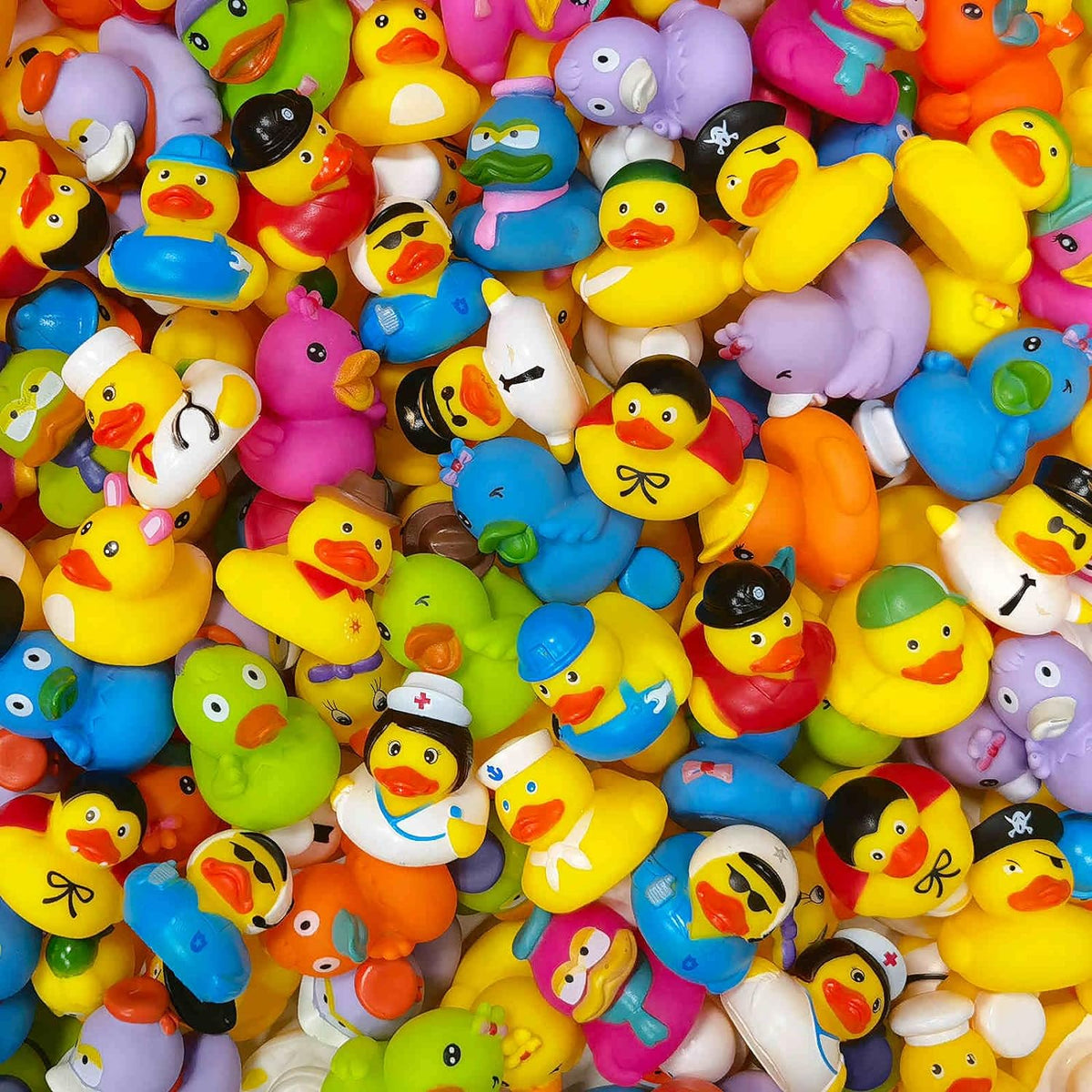 Cart In Mart 50 Pack Baby Bath Mini Duck Rubber Duckie Bathtub Toys With Mesh Bag