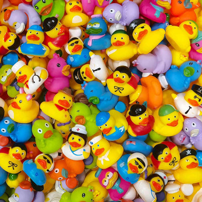 Cart In Mart 50 Pack Baby Bath Mini Duck Rubber Duckie Bathtub Toys With Mesh Bag