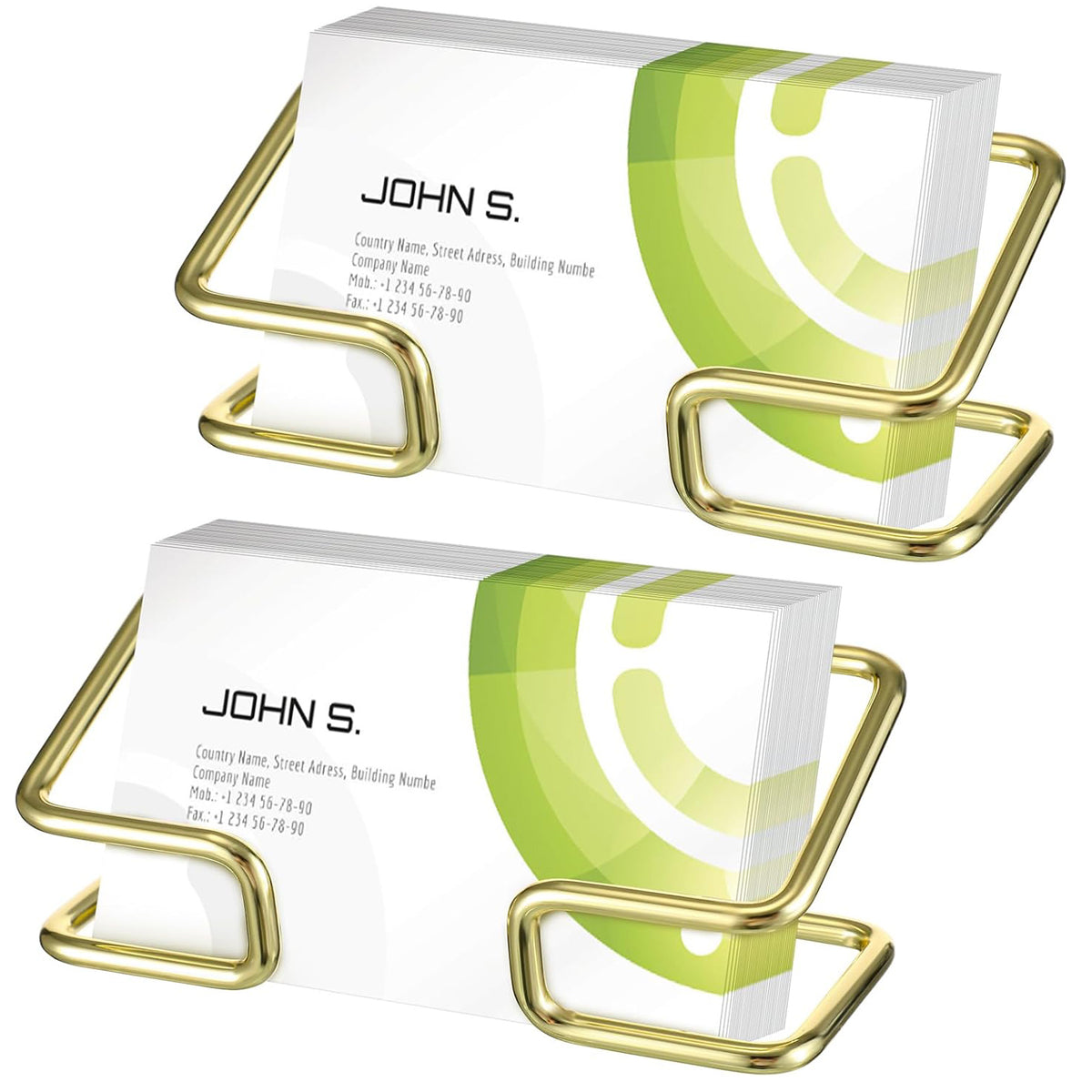 Cart In Mart 2 Pack Metal Gold Business Card Holder Display For Desk Home Office-Premium