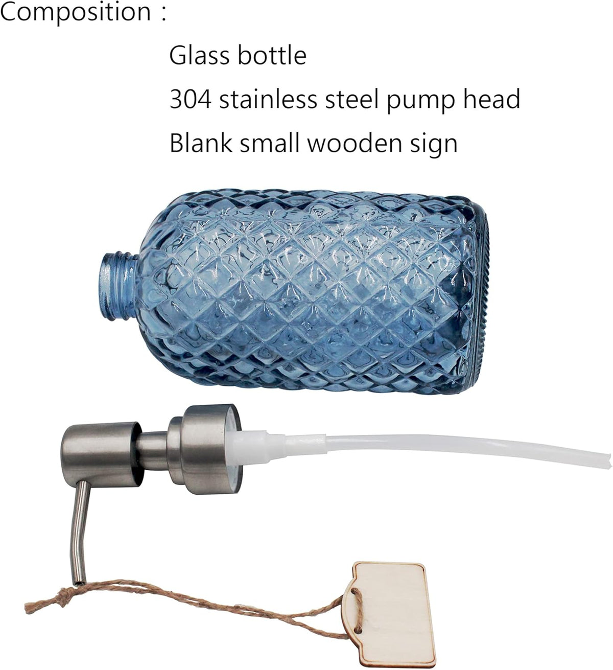 Cart In Mart 2-Pack Glass Hand Soap Dispenser Lotion Refillable Stainless Steel Pump