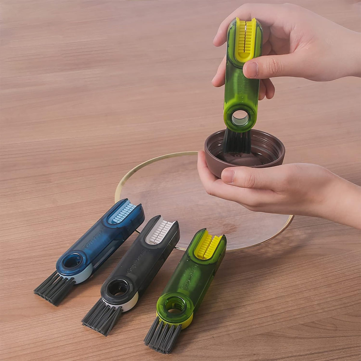 Cart In Mart 4 Piece 3 in 1 Bottle Tumbler Cup Lid Gap Cleaning Brush Set Multipurpose