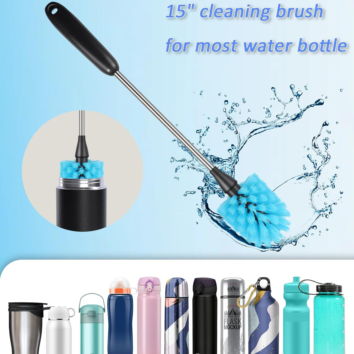 Cart In Mart 8 Pack Bottle Cleaner Brush Set For Decanter Baby Bottle Tumbler Cup Lid