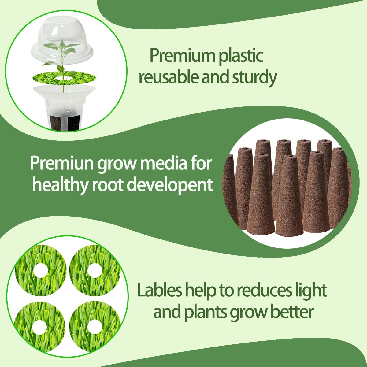 48-Piece Hydroponic Seed Pod Kit | Grow Sponges, Baskets & Domes | Cart In Mart