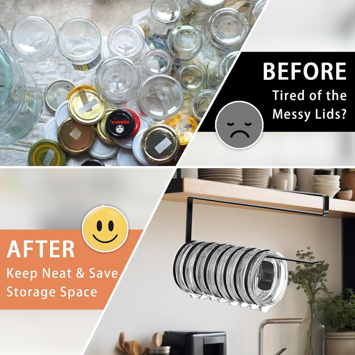Cart In Mart Tumbler Cup Lid Organiser - Under Cabinet Paper Towel Holder Hook - Space Saver