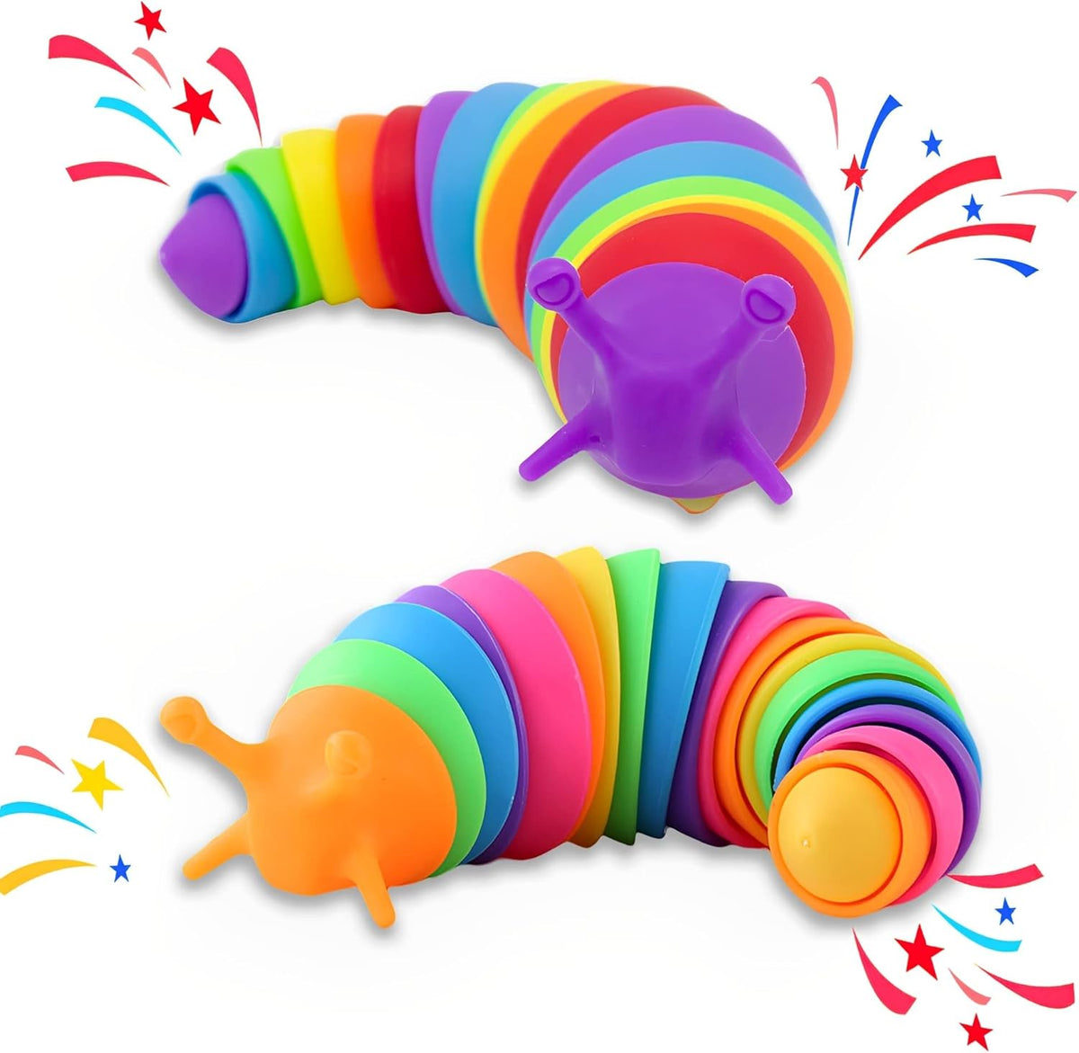 12-Piece Mini Fidget Toys Set | Anxiety Relief Slugs & Party Favors | Cart In Mart