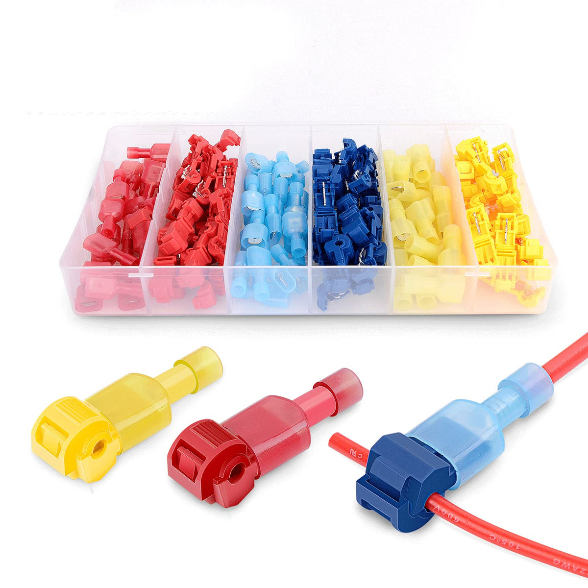 Cart In Mart 120 Piece (60 Pairs) Insulated Wire Splice Terminal T-Tap Off Connector Kit