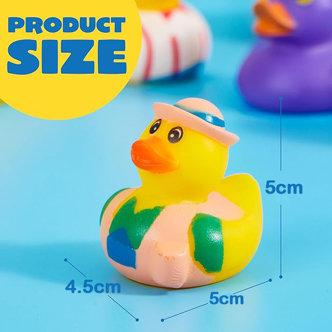 Cart In Mart 50 Pack Baby Bath Mini Duck Rubber Duckie Bathtub Toys With Mesh Bag