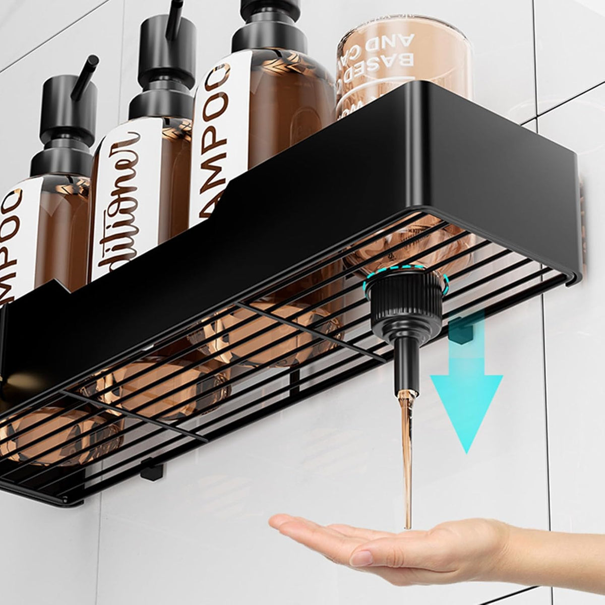 Cart In Mart Adhesive Shower Caddy No Drill Organiser With Soap Holder, Hooks- 5 Piece