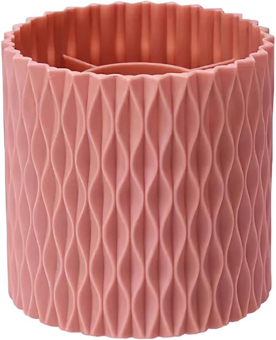 Cart In Mart 360 Rotating Desk Organisers With 5 Slots Office Pen Pencil Makeup Holder - Pink