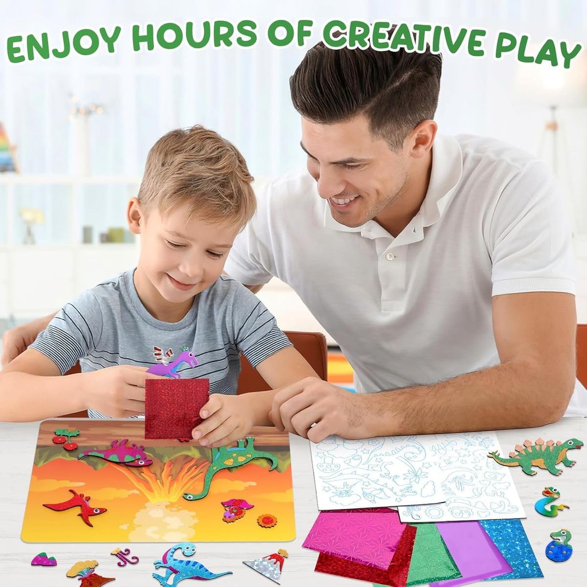 Cart In Mart Foil Art Kit Animals DIY Crafts Travel Toys Gift for Kids Boys & Girls