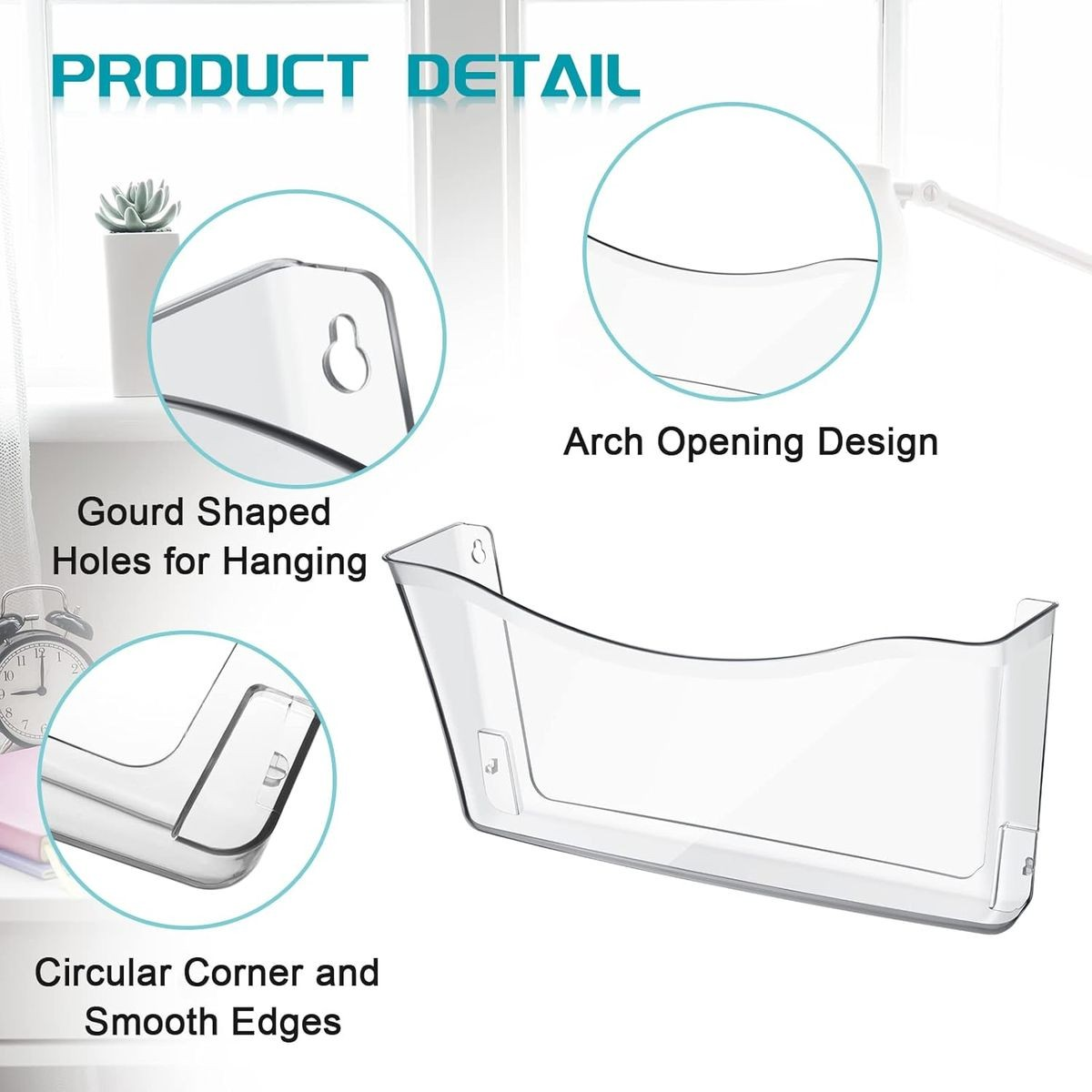 Cart In Mart 3 Pack Clear Acrylic Wall Mount Hanging File Organizer Holder Single Pocket