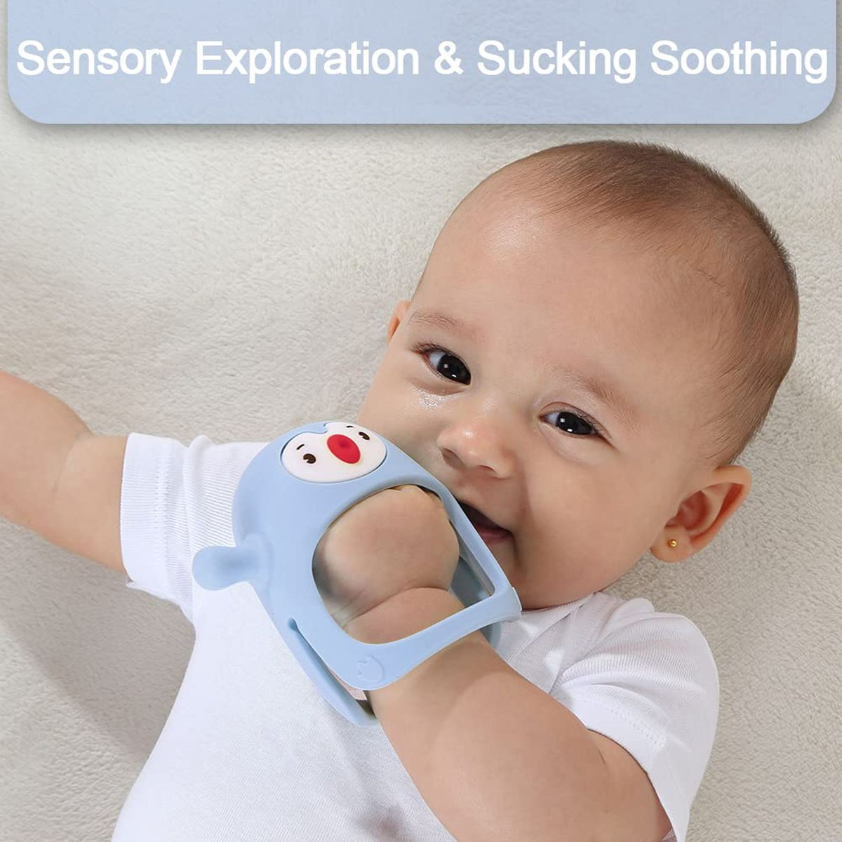 Cart In Mart 3 Pack Penguin & Deer Teether, Pacifier For Babies New Born Essentials Toy