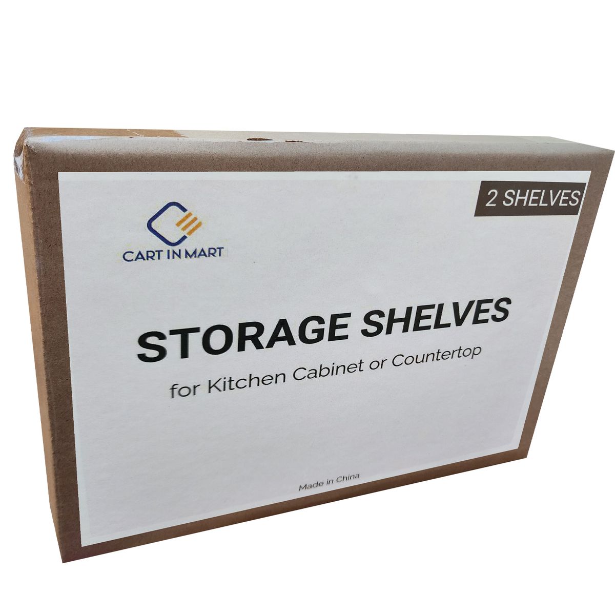 Cart In Mart Stackable Kitchen Cabinet Organiser Shelf Counter Storage - Multipurpose - Black & Beige - 4 Pack