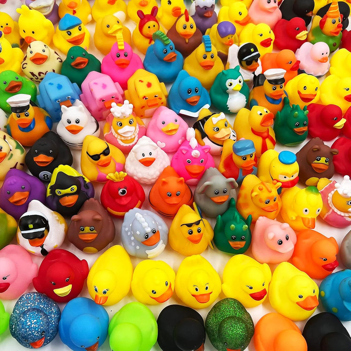 Cart In Mart 50 Pack Baby Bath Mini Duck Rubber Duckie Bathtub Toys With Mesh Bag