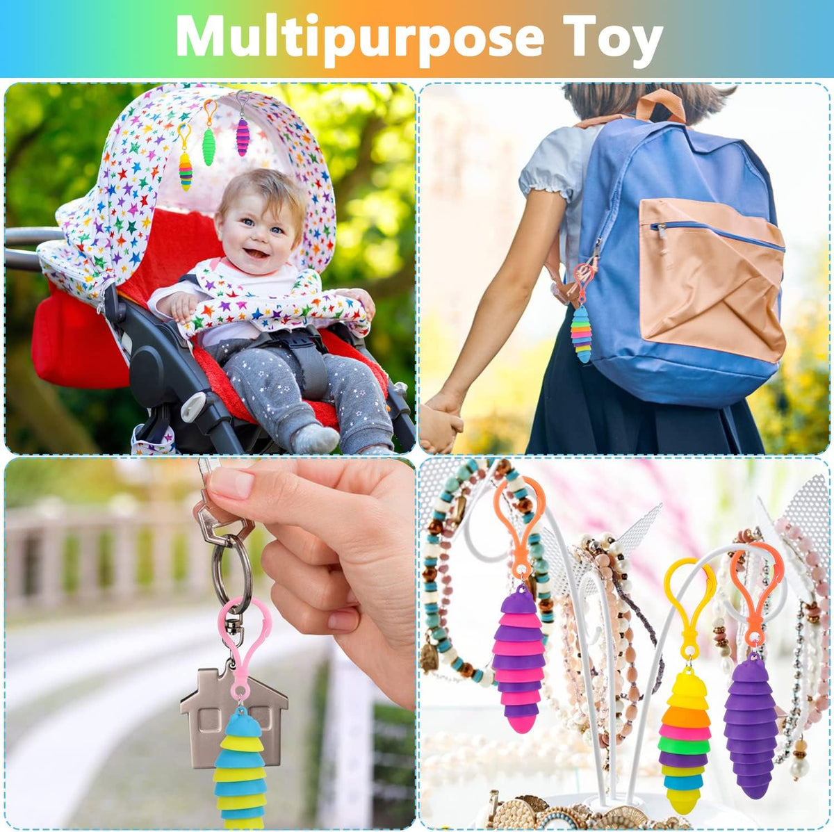 12-Piece Mini Fidget Toys Set | Anxiety Relief Slugs & Party Favors | Cart In Mart