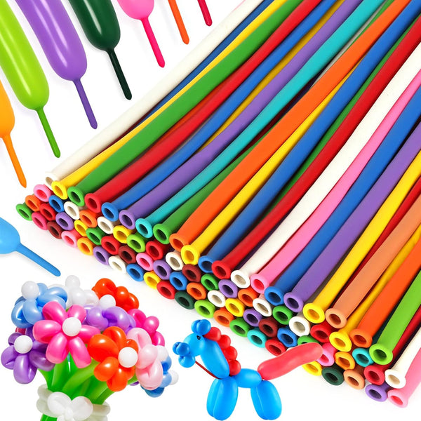 Cart In Mart 100 Pack 260Q Long Colored Balloons For Animal Arch Twisting Magic