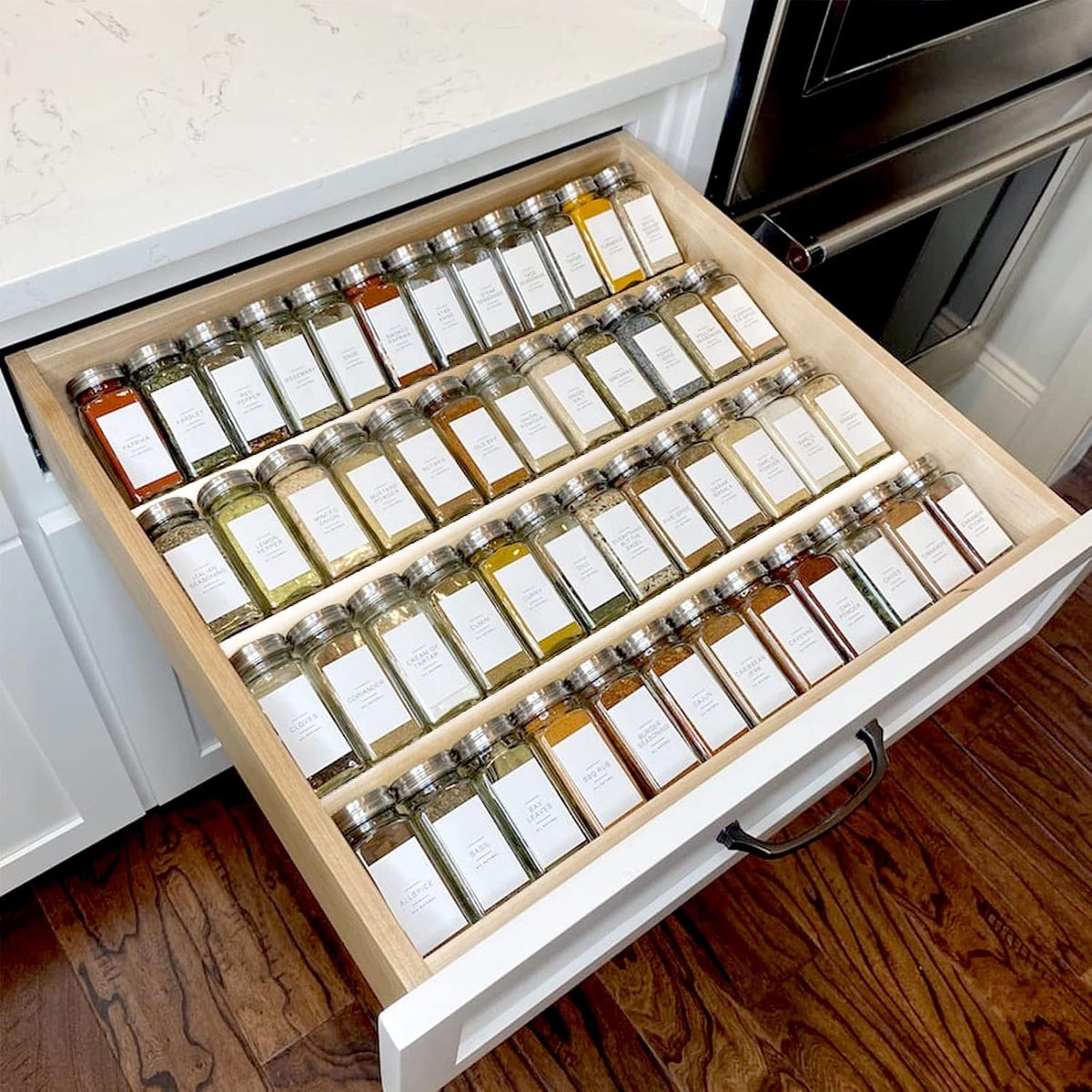 Cart In Mart 4 Tier - Clear Acrylic Drawer Spice Organiser Rack Cosmetic Storage - 8 Piece (No Jars)
