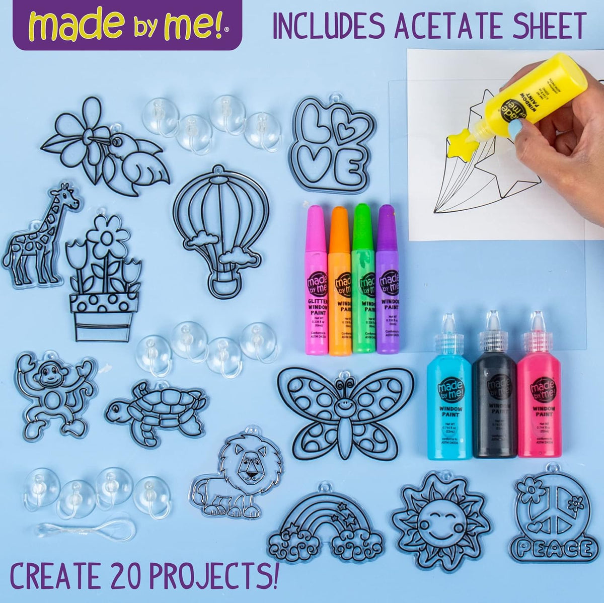 Cart In Mart5 Create Your Own Window Art Kit With Suncatcher, Glass Paint, Paper, Suction