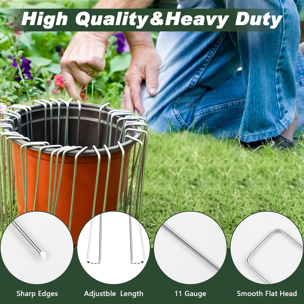 Cart In Mart 120-Pack Galvanized Landscape Staples Garden Stakes For Lawn Fence-15.2cm