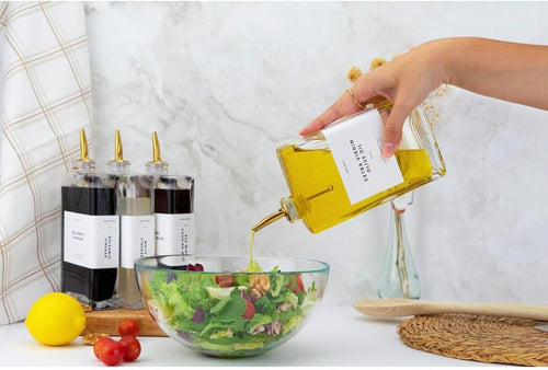 Cart In Mart 2 Pack Glass Olive Oil and Vinegar Dispenser Coffee Syrup Bottle Set -500ml