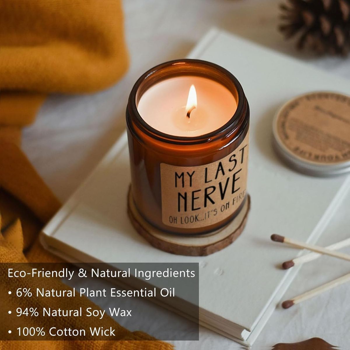 Cart In Mart My Last Nerve Candle Unique Birthday Gift For Women & Friends Lavender