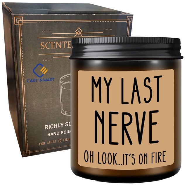 Cart In Mart My Last Nerve Candle Unique Birthday Gift For Women & Friends Lavender