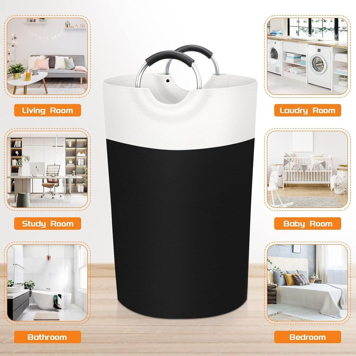 Cart In Mart 90L Laundry Hamper Basket With Padded Handles Waterproof Bag- Collapsible