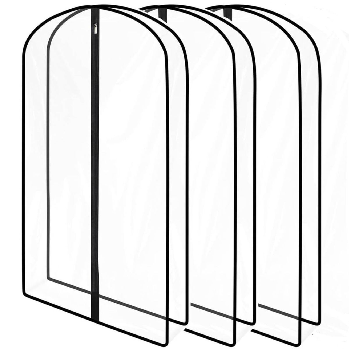 Cart In Mart 3 Pack Large Clear Garment Cover Bags Hanging Clothes Dustproof Waterproof