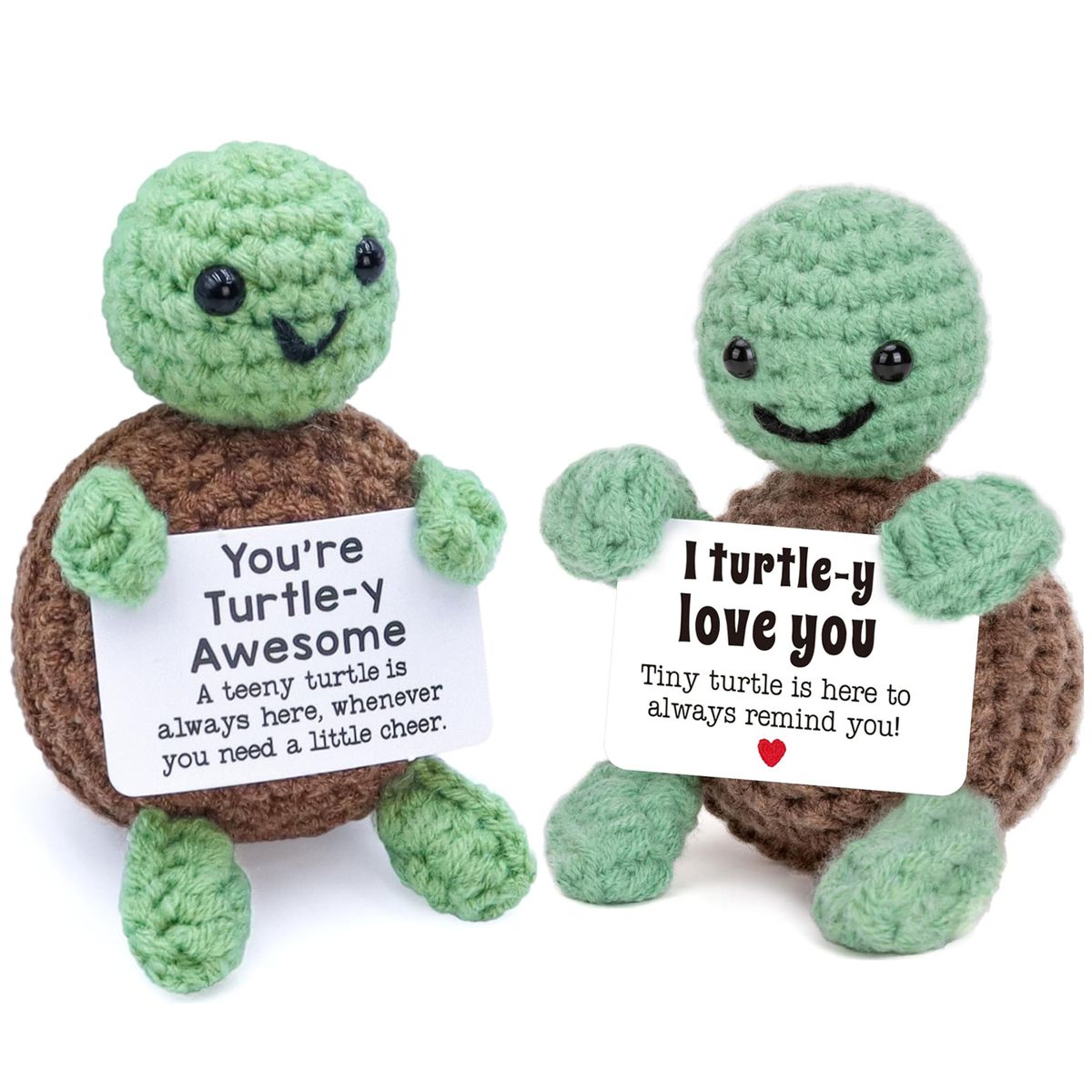 Cart In Mart 2 Pack Mini Funny Positive Turtle Cheer Up Gift Toy Knitt ...