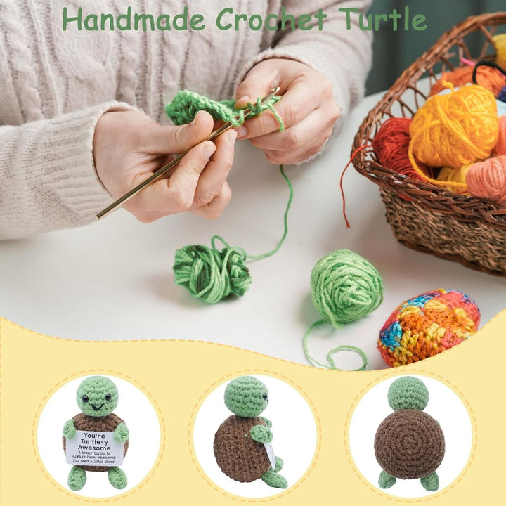 Cart In Mart 2 Pack Mini Funny Positive Turtle Cheer Up Gift Toy Knitt ...