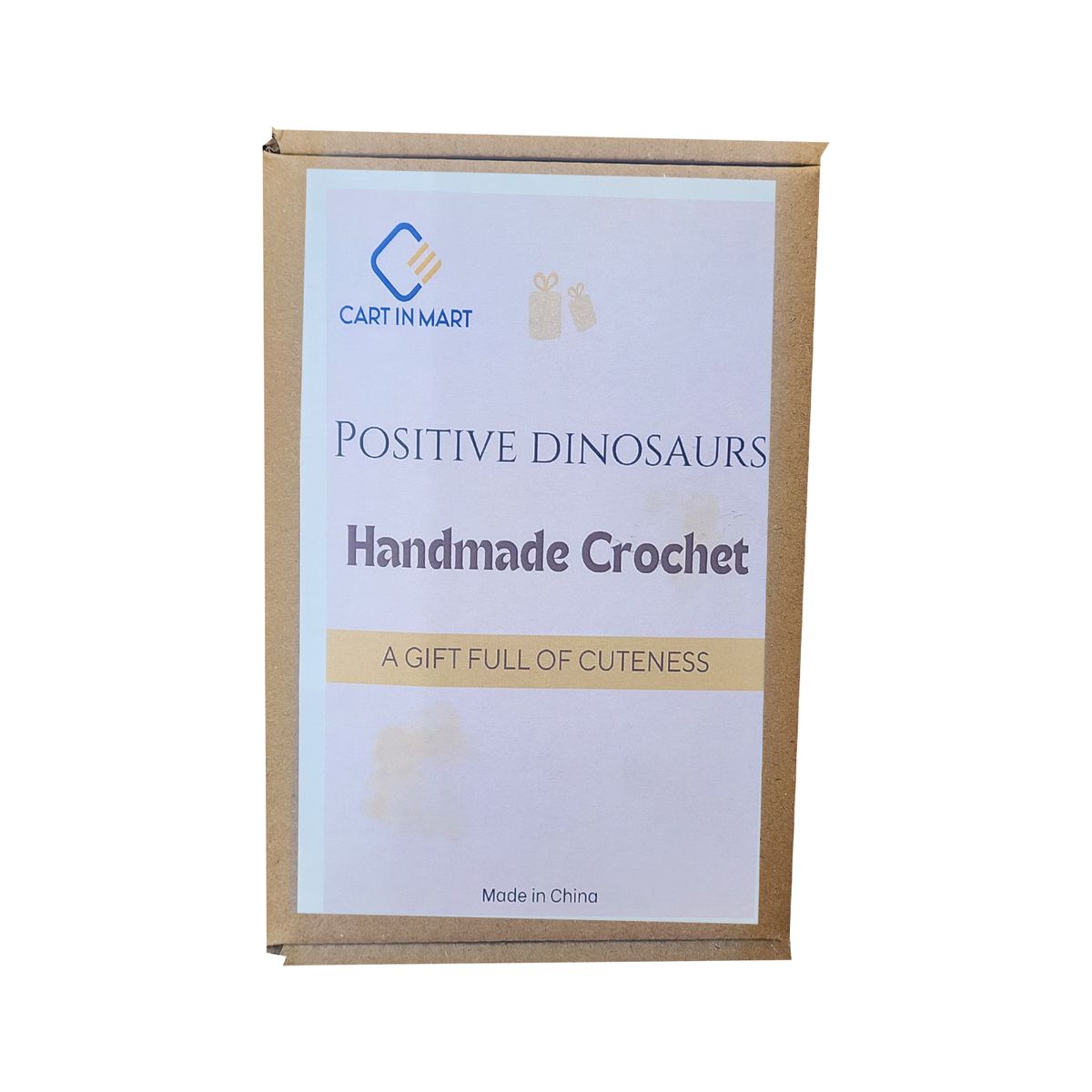 Cart In Mart 2 Pack Mini Funny Positive Dinosaur Cheer Up Gift Toy Knitted Crochet Decor