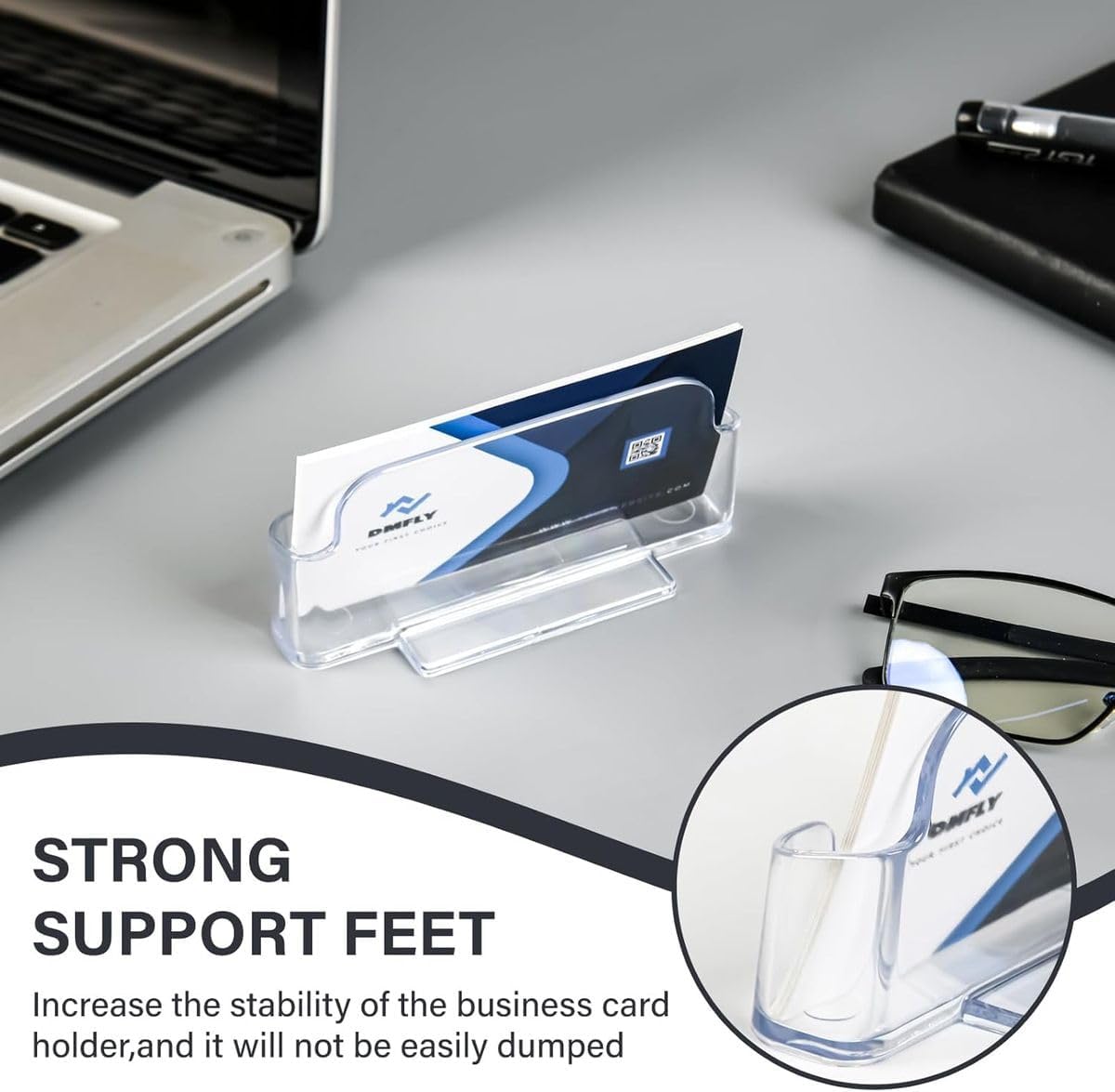 Cart In Mart 4 Pack Clear Acrylic Business Card Holder For Desk Home Office Exhibition