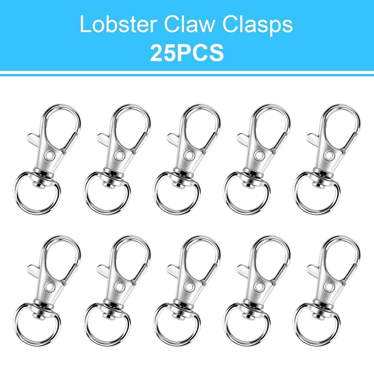 Cart In Mart 50 Piece Metal Lobster Claw Clasp with Key Rings & Clip Hooks For Crafts