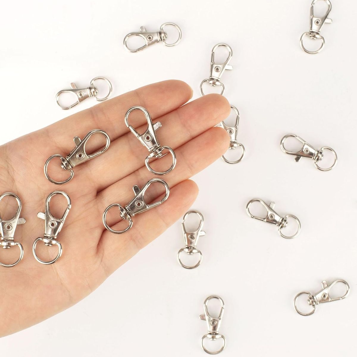 Cart In Mart 50 Piece Metal Lobster Claw Clasp with Key Rings & Clip Hooks For Crafts