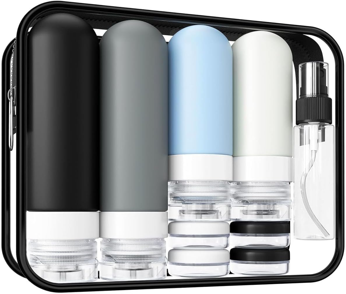 Cart In Mart 18 Piece Silicone Travel Bottles For Toiletries-Leak Proof Refillable Jars