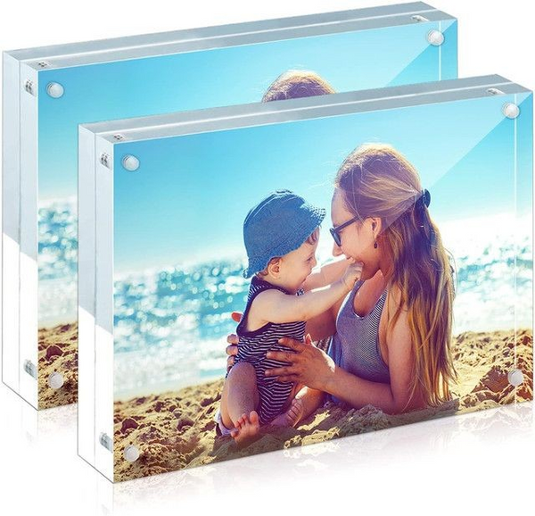 Magnetic Clear Acrylic Picture Frames Dual Side Photo Frame 8x10" - 2 Pack Cart In Mart