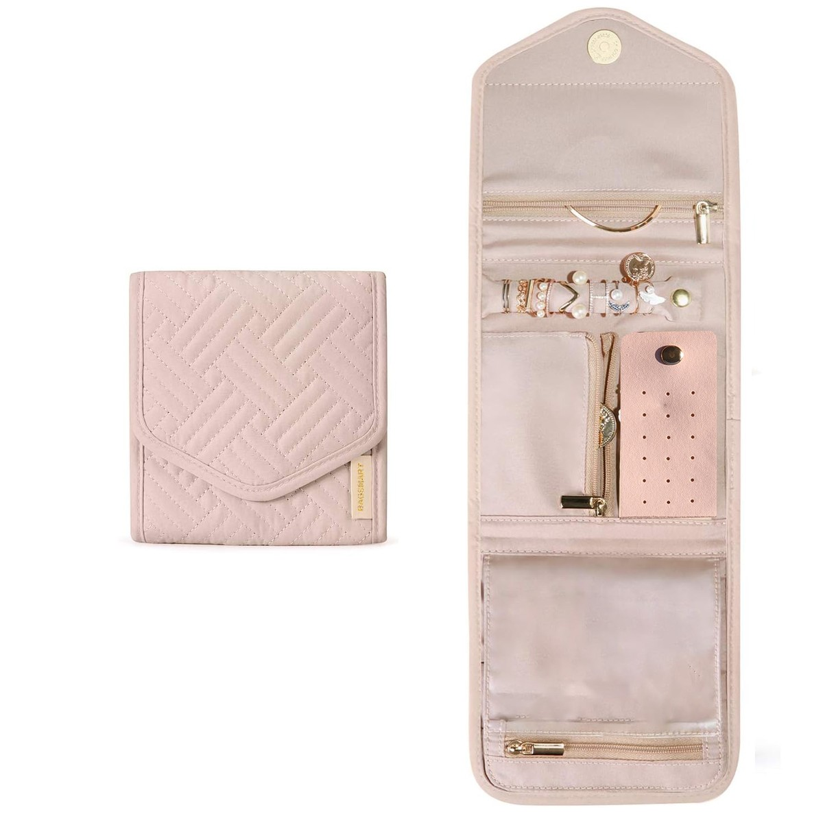 Cart In Mart Foldable Travel Jewelry Organiser Case Pouch Roll Bag For Rings Necklace